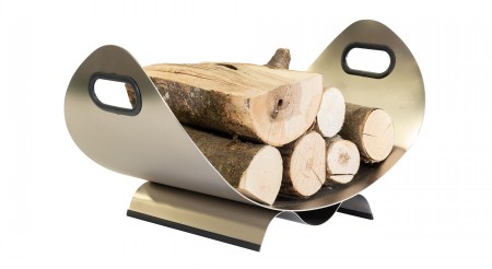 Log Holder Large Brushed Steel